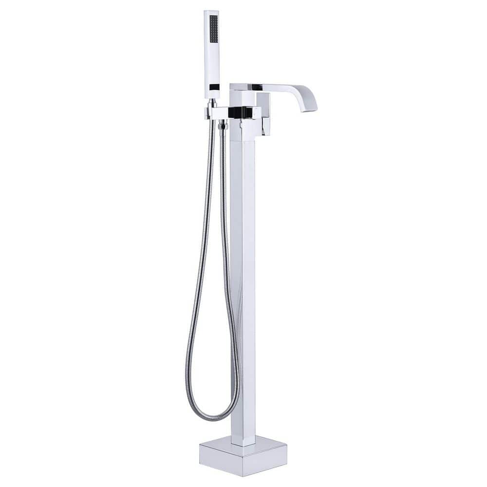 Single-Handle Waterfall Freestanding Tub Faucet with Handheld Shower in. Polished Chrome price history on PriceWatchPro