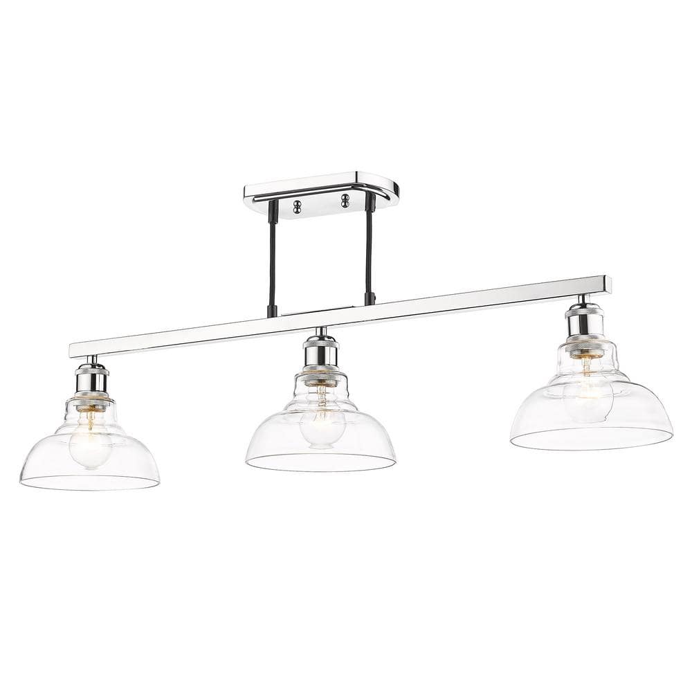 Carver Chrome Linear Pendant with Clear Glass - Modern Indoor/Outdoor Lighting