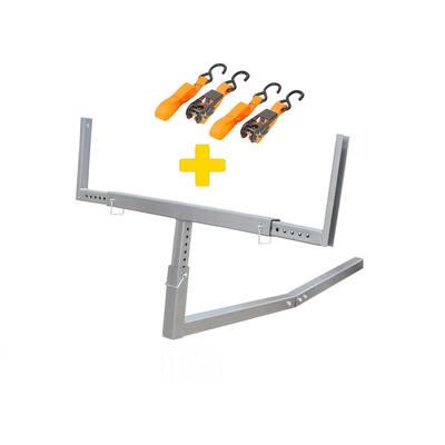 Heavy-Duty Steel Pick Up Truck Bed Extender with Ratchet Straps in Stainless