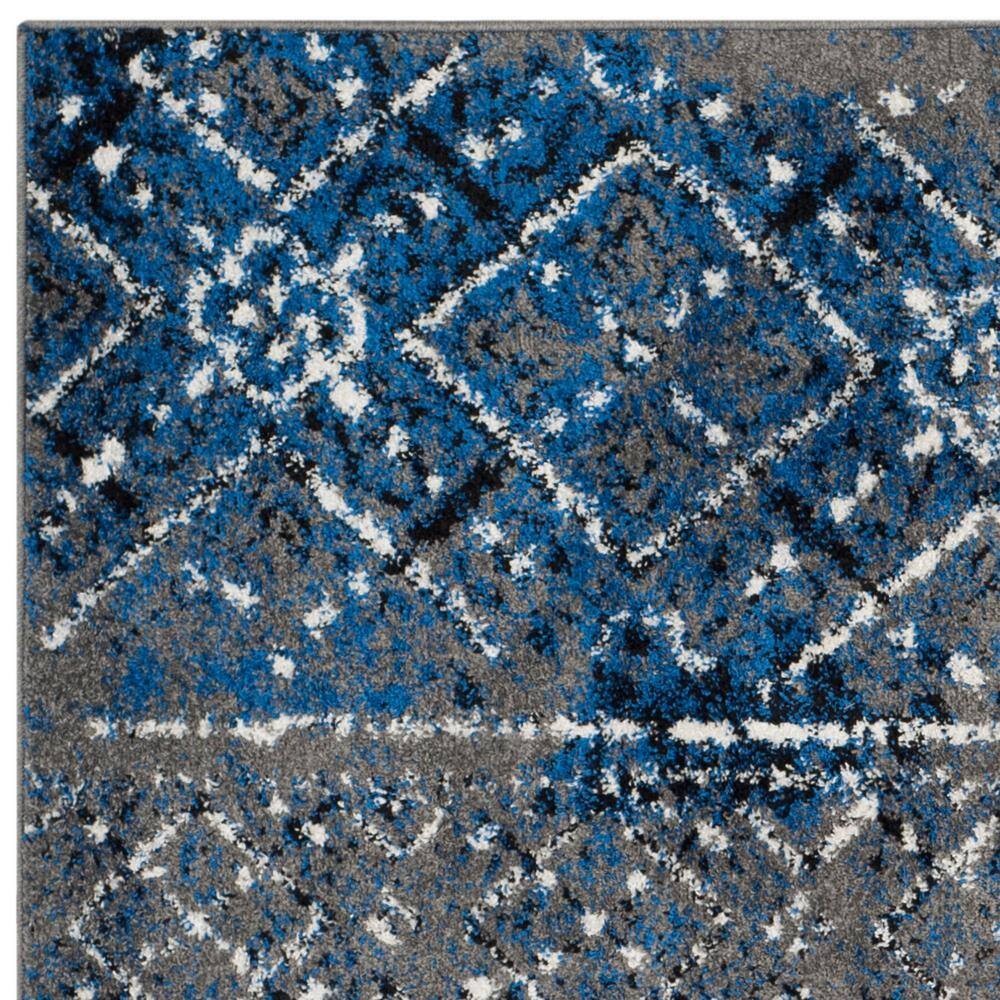 Silver and Multi 4' Square Synthetic Area Rug