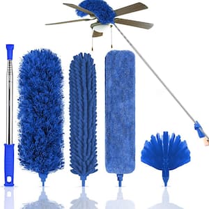 Stainless Steel Microfiber Feather Duster Kits in Blue 100 in. (5-Piece)