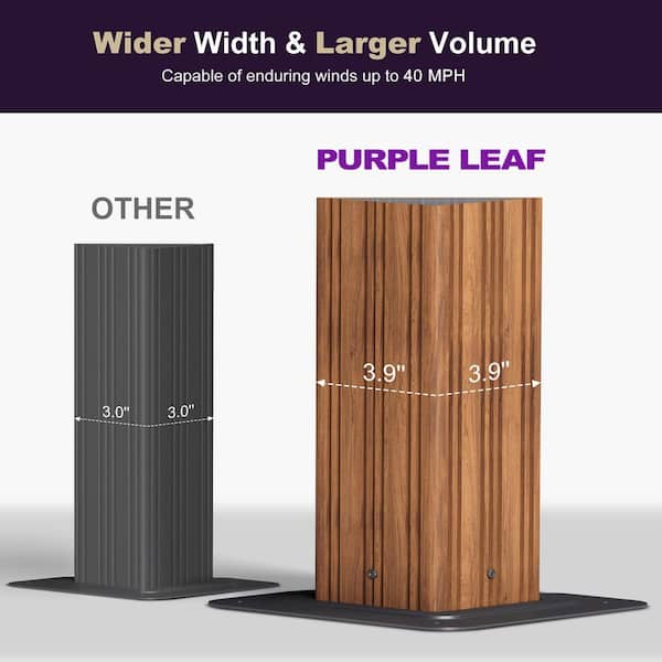 PURPLE LEAF 10 ft. x 14 ft. Hardtop Gazebo Outdoor Wood Aluminum