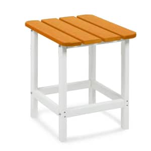 18 in. Orange Outdoor Square Side Table Patio End Table