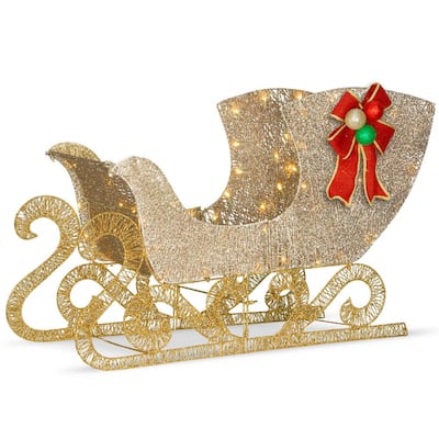 38 in. Santas Sleigh with LED Lights