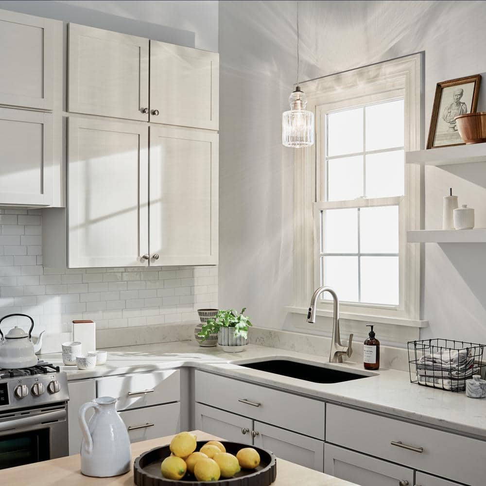 Riviera 5.75" Mini Pendant Light in Brushed Nickel with Clear Glass
