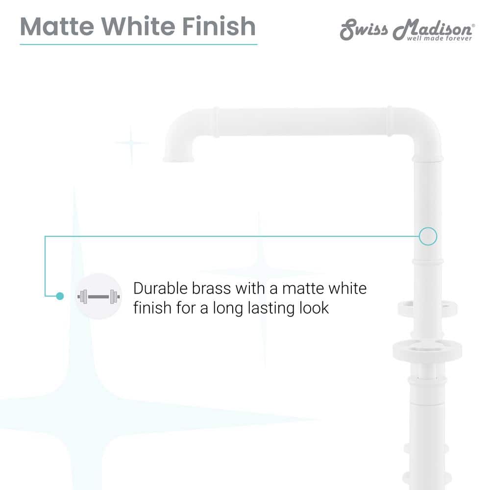 Matte White Nickel Widespread Kitchen Faucet with Side Sprayer