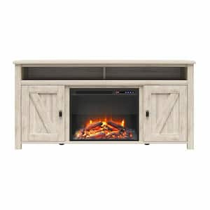 60 in. Brownwood Free Standing Electric Fireplace TV Console for TVs Up to in Light Walnut