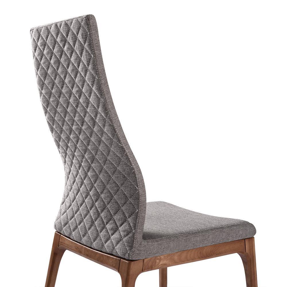 Parker 19'' Gray Fabric and Walnut Wood Mid-Century Side Chair