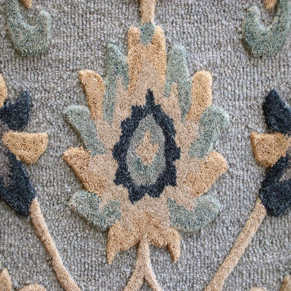 Handmade Tufted Wool Runner Rug, 2'3" x 6'9", Blue Stain-Resistant