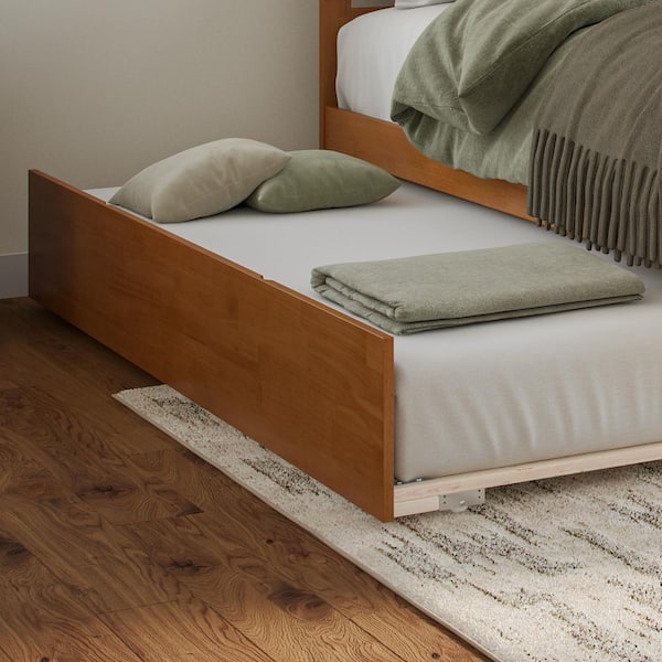 Urban Light Toffee Natural Bronze Twin XL Frame Solid Wood Trundle Bed