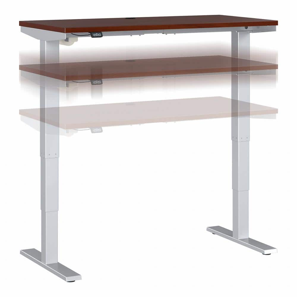 UPC 042976118327 product image for Move 40 Series 47.6 in. Rectangular Hansen Cherry/Cool Gray Metallic Desk with A | upcitemdb.com