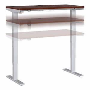 Move 40 Series 47.6 in. Rectangular Hansen Cherry/Cool Gray Metallic Desk with Adjustable Height