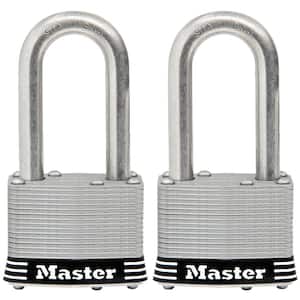 Stainless Steel Outdoor Padlock with Key, 2 in. Wide, 2 in. Shackle, 2 Pack