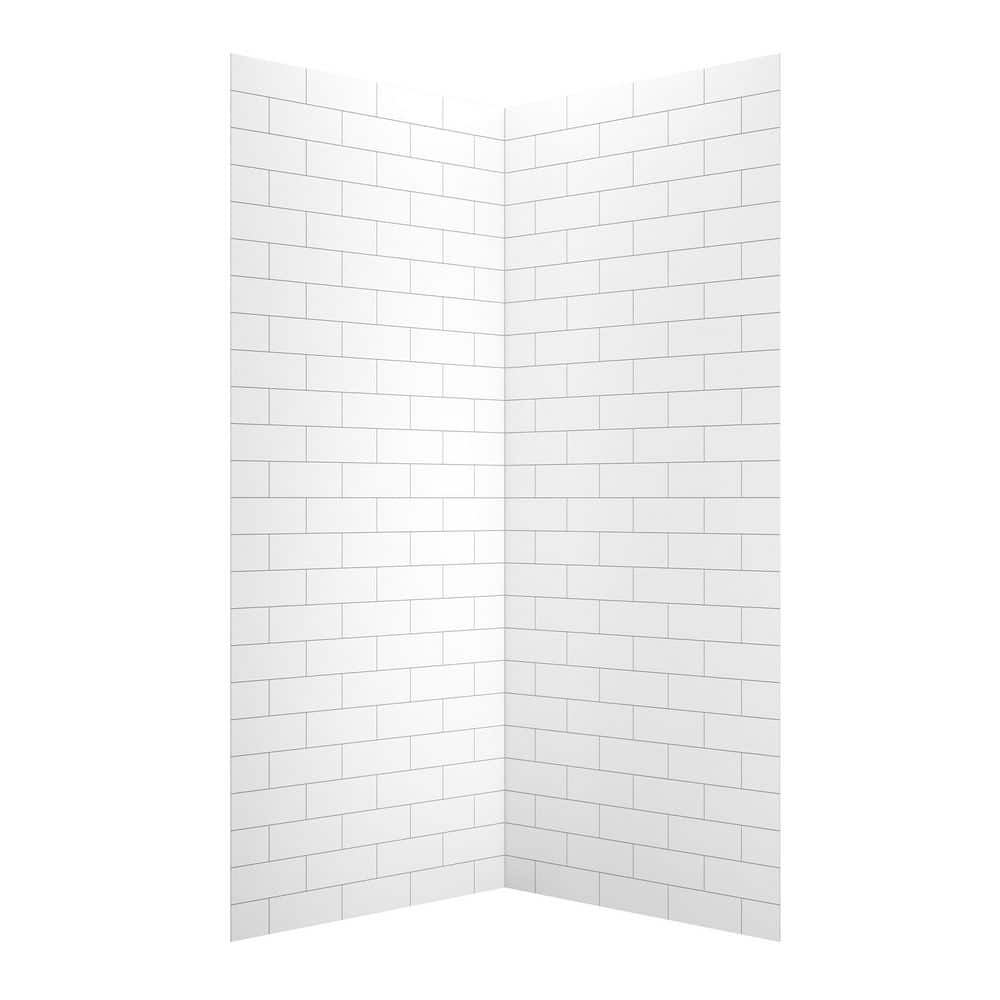 JETCOAT FLEX 42 in W 96 in H 6-Piece Easy-Up Glue-Up Neo-Angle Shower Surround in White Subway price history on PriceWatchPro
