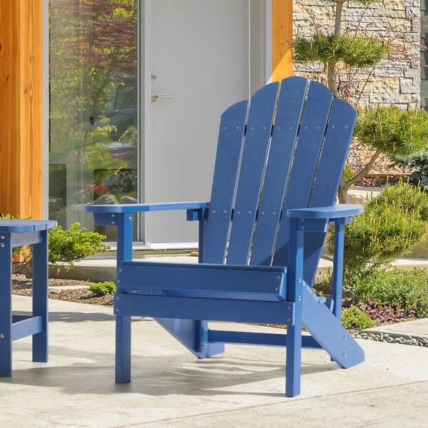 Have A Question About Soni Navy Blue, Colored Plastic Adirondack Chairs Home Depot