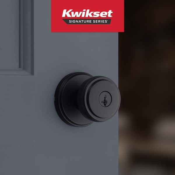sora☺︎ Kwikset Sora Matte Black Keyed Entry 2.19 in. Round Door Knob