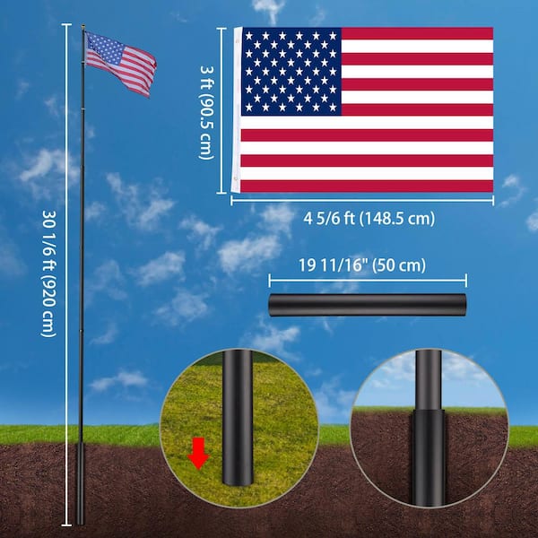 30 ft residential flagpole