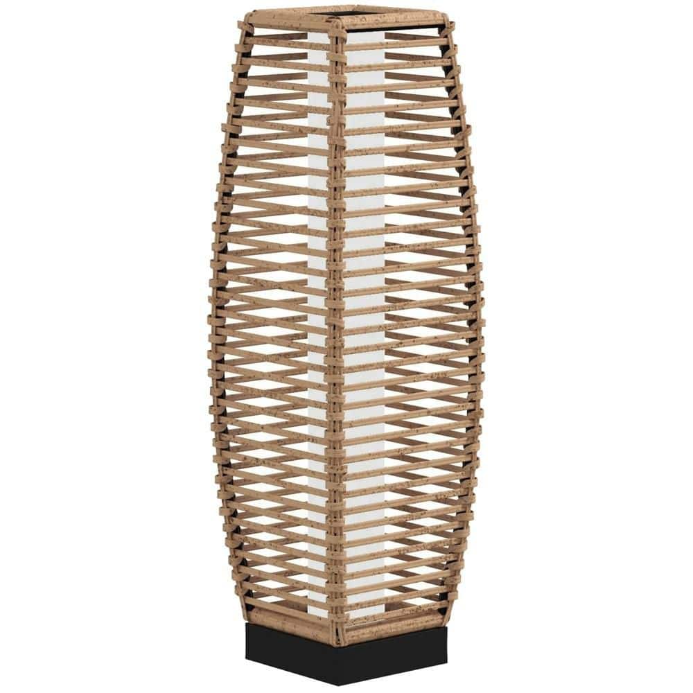 7.75 in. W x 26.75 in. H Outdoor Rattan Solar Floor Lamp for Pathway and Driveway, Decorative Garden Lighting, Sand price history on PriceWatchPro