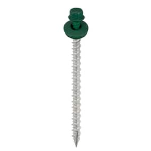 #9 x 3 in. 1/4 in. Hex Head Metal to Wood Screws in Forest Green (Bag of 250)