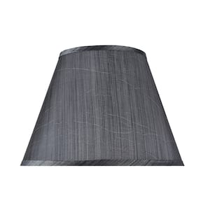 13 in. x 9.5 in. Grey and Black and Striped Pattern Hardback Empire Lamp Shade