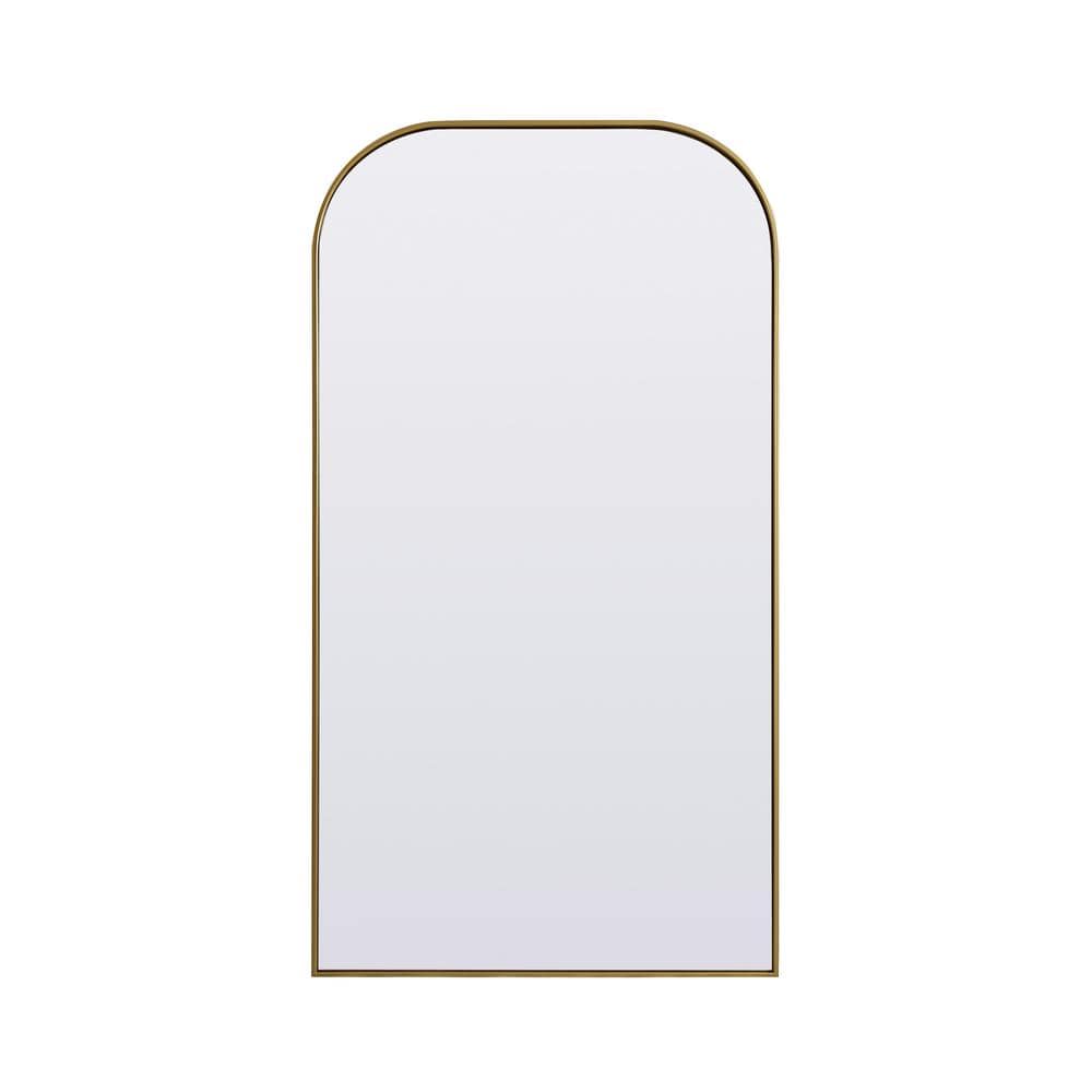 Simply Living 35 in. W x 66 in. H Arch Metal Framed Brass Full Length Mirro