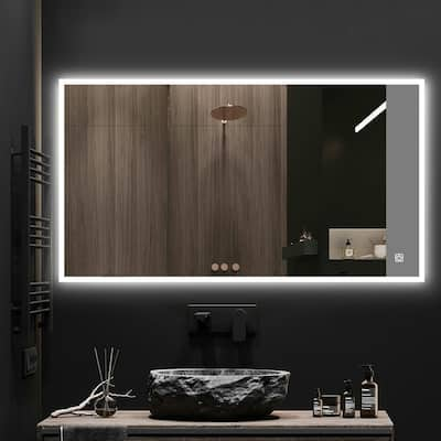 White Led Light Vanity Mirrors Bathroom Mirrors The Home Depot