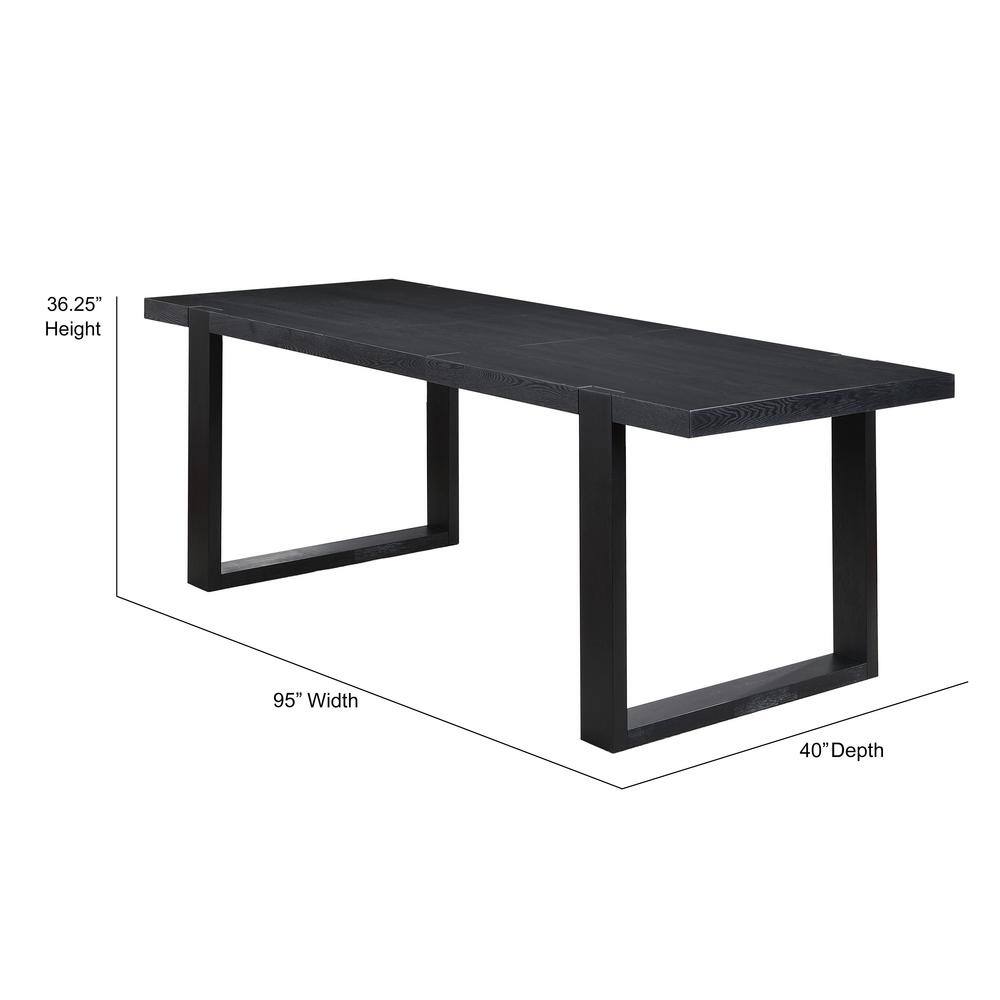 Yves 95" Black Wood Extendable Counter Height Dining Table
