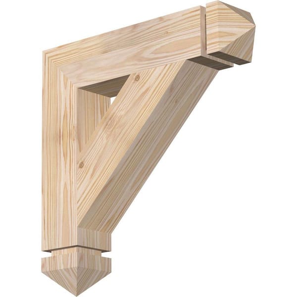 Ekena Millwork 3.5 in. x 18 in. x 18 in. Douglas Fir Traditional Arts and Crafts Smooth Bracket