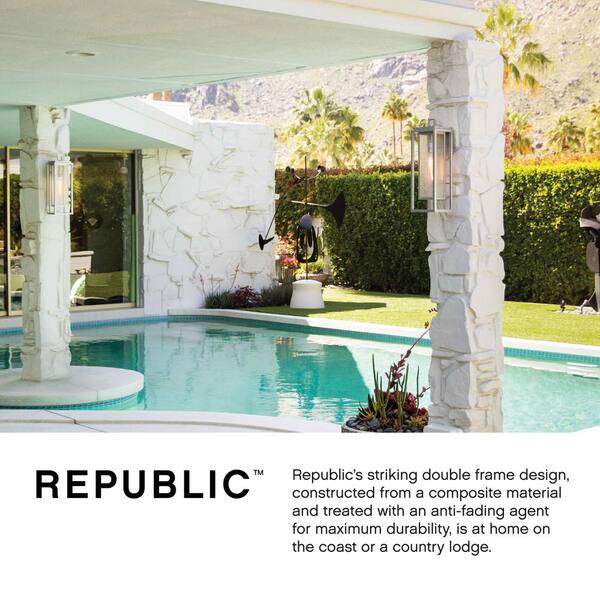 HINKLEY - Hinkley Republic Small Outdoor Wall Mount Lantern, Satin Nickel