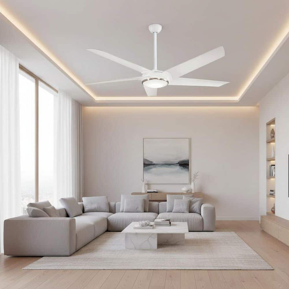 MINKA-AIRE Raptor 60 in. Integrated LED Indoor Flat White Ceiling