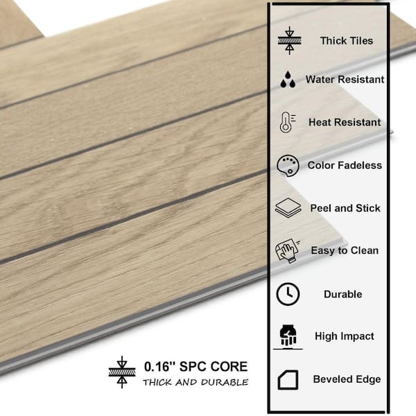 Warm Oak 10.8 in. x 9.3 in. Herringbone Stone Composite Peel and Stick Backsplash Floor and Wall Tile (12-Pack)