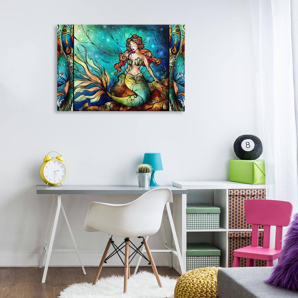 Elegant Seated Mermaid by Mandie Manzano Unframed Fantasy Graphic Art Print 24 in. x 36 in. price history on PriceWatchPro