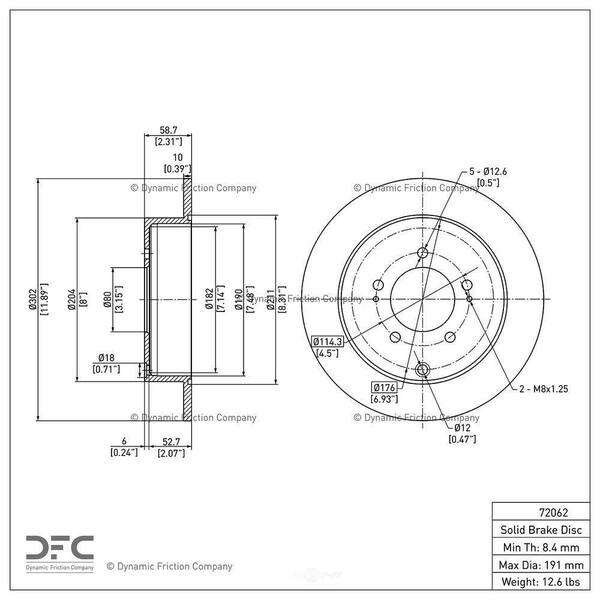Front Left Dynamic Friction Company Disc Brake Rotor 600-76062D 1 Front Left Dynamic Friction Company Disc Brake Rotor 600-76062D 1