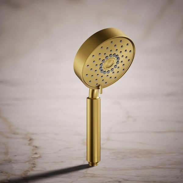 Purist 3-Spray Wall Mount Handheld Shower Head 2.5 GPM in Vibrant Brushed Moderne Brass