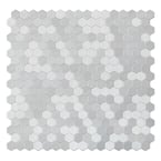 Hexagonia S2 Stainless Steel 11.46 in. x 11.89 in. x 5mm Metal Peel & Stick Wall Mosaic Tile (5.68 sq. ft./case)