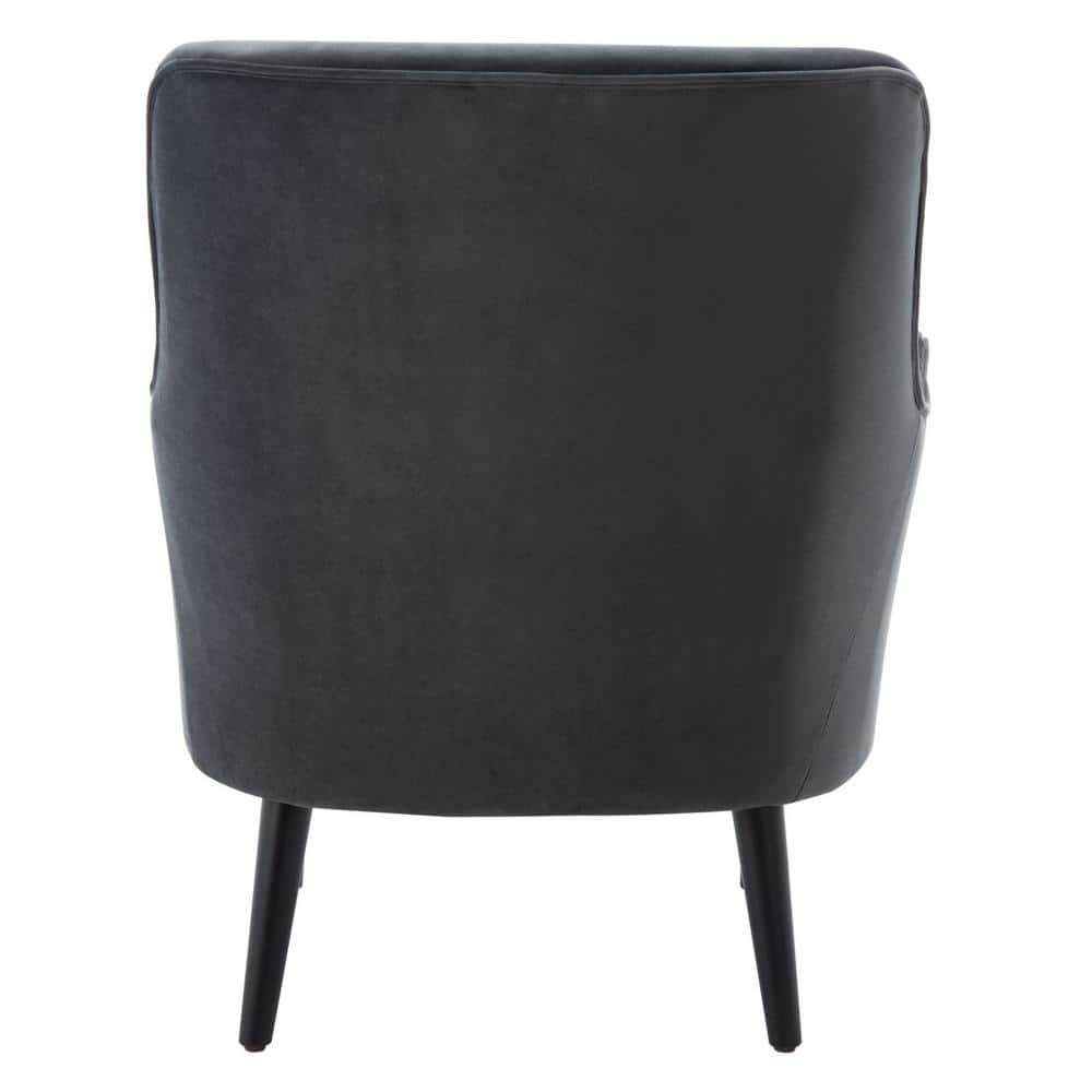 Arlyss Black Velvet Mid-Century Modern Accent Chair