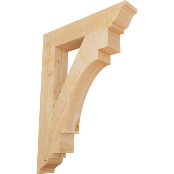 Ekena Millwork 4 in. x 30 in. x 22 in. Douglas Fir Merced Traditional Rough Sawn Bracket