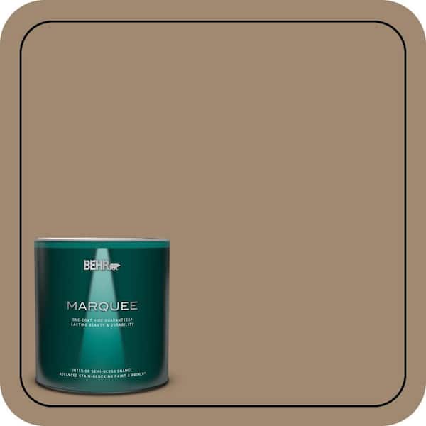 BEHR MARQUEE 1 qt. #700D-5 Toffee Crunch One-Coat Hide Semi-Gloss Enamel Interior Paint & Primer