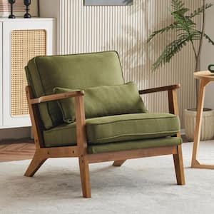 Green Arm Chair with Wide Armrest