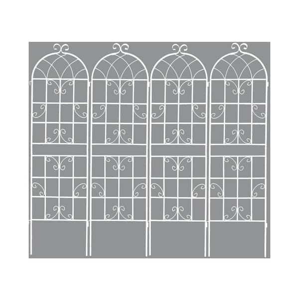 71 in. Outdoor Garden Trellis Plants Support Rustproof in White(4 Packs)