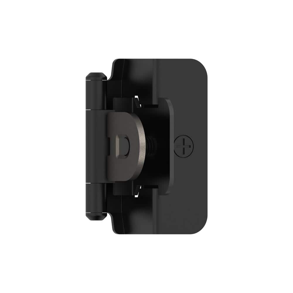 Amerock Matte Black 1/2 in. (13 mm) Overlay Double Demountable,