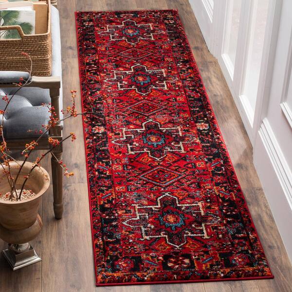 Vintage Hamadan 2 ft. x 18 ft. Red/Multi Oriental Runner Rug