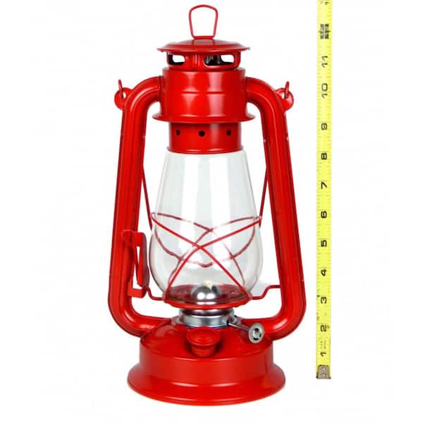 12 in. Large Red Metal Hurricane Oil Lantern Red (Set Of 2