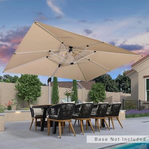 10 ft. x 13 ft. All-aluminum 360° Rotation Silvery Cantilever Outdoor Patio Umbrella in Beige with Beige Cover