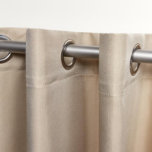 Biscayne Sand Solid Light Filtering Grommet Top Indoor/Outdoor Curtain, 54 in. W x 63 in. L (Set of 2)