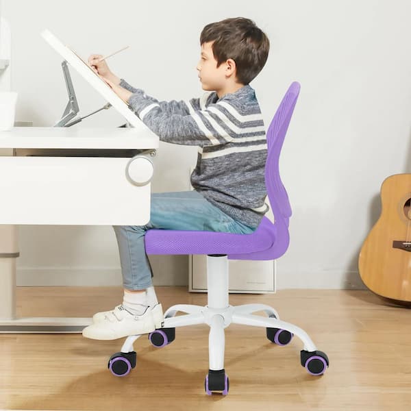 Homy Casa CARNAT Amethyst Purple Ergonomic Kids Desk Chair