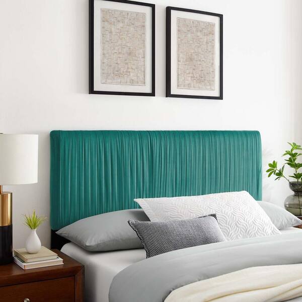 Modway Eloise Green Channel Tufted Teal, Teal Headboard Full