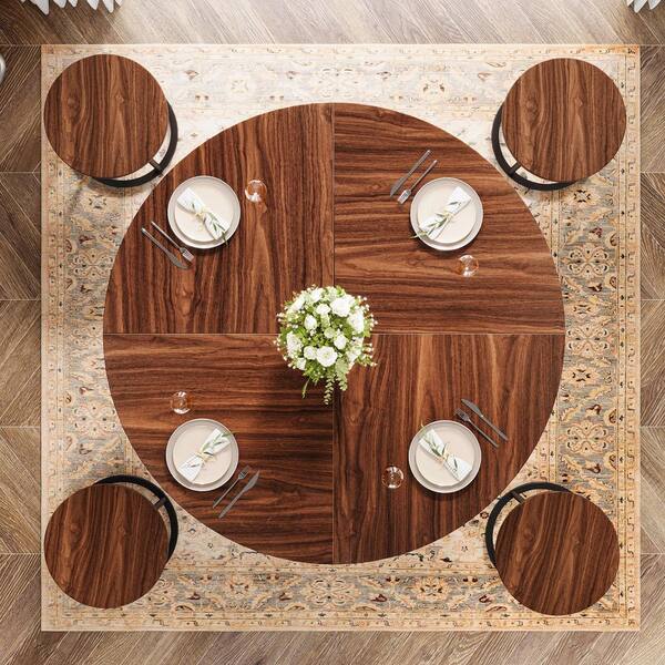 BYBLIGHT Farmhouse Brown Wood 47.24 in. Sled Dining Table