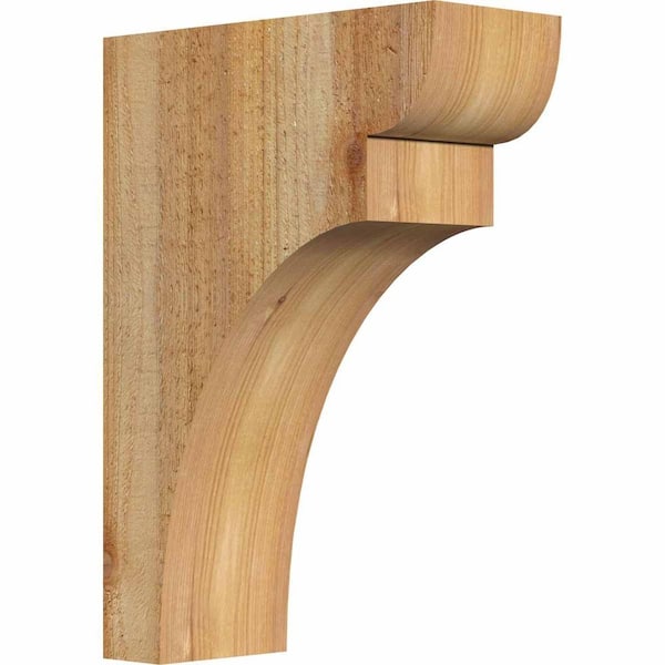 Ekena Millwork 4 in. x 10 in. x 14 in. Western Red Cedar Yorktown Rough Sawn Corbel