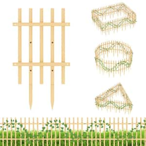 Decorative Garden Fence 10-Pack, 10 ft. L x 22.2 in. H No Dig Bamboo Garden Fence, for Outdoor Yard Landscape Patio